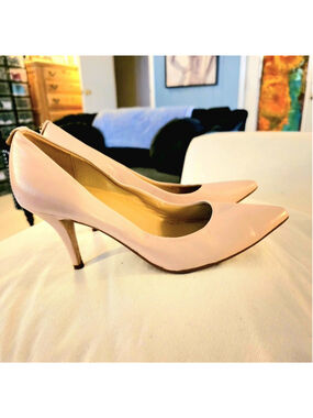 Michael Kors Womens Flex Mid Pump Heels Light Pink Leather Pointed Toe Size 8M